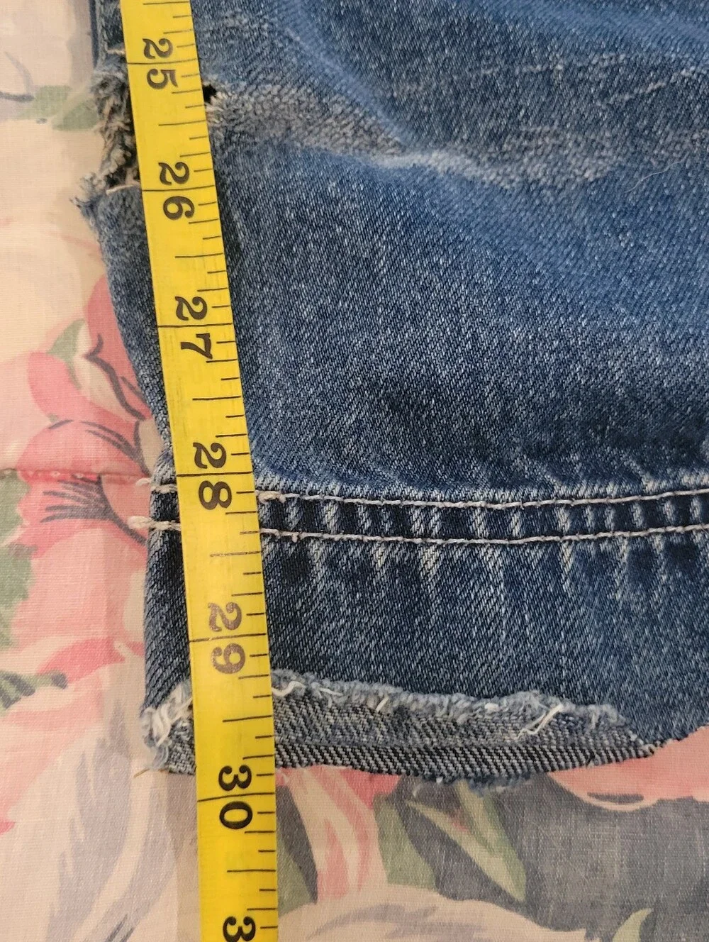 A.LAB Mega Rave 26 Inch Wide Leg Blue Jeans Size 30 Embroidered Cartoon Raver